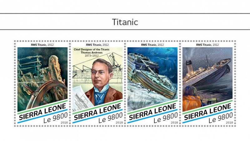 Titanic Stamps Sierra Leone 2018 MNH Ships Boats Nautical 4v M/S