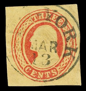 Scott U2 3c Cut Square Used VF Cat $30