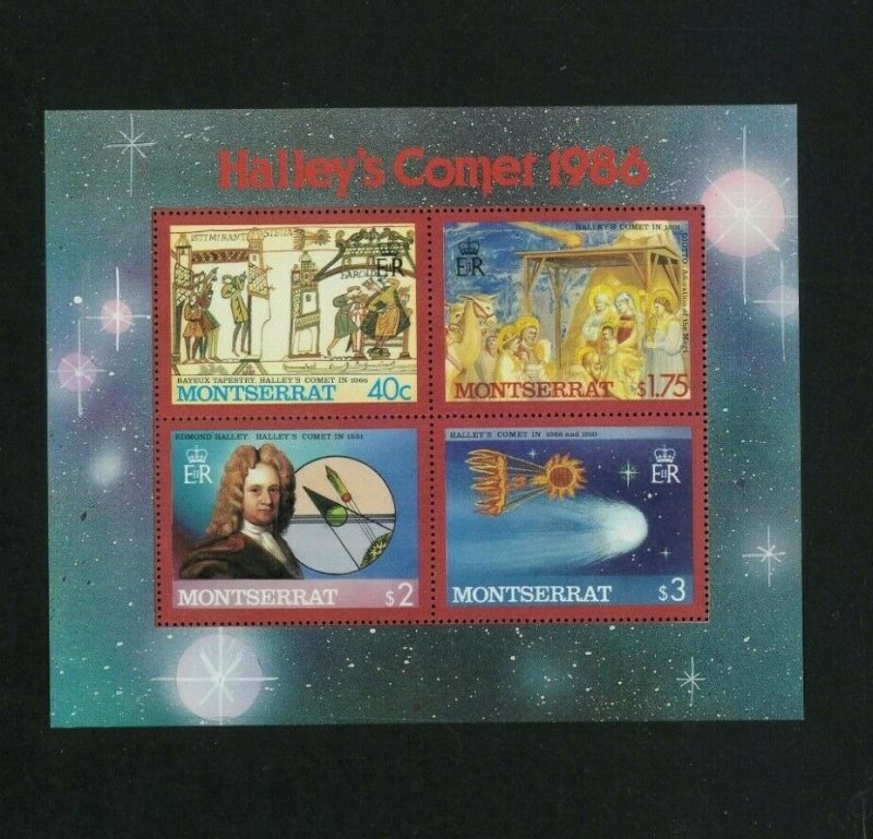 Montserrat 613-614 Halley's Comet Souv. Sheets. Cat.300.00 (6.00 x 50 x 2)