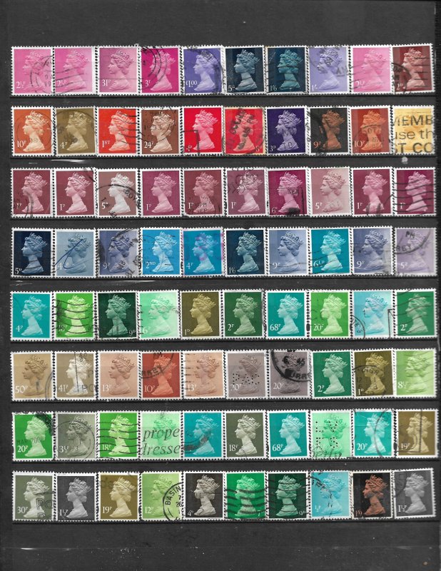 COLLECTION LOT OF 80 GREAT BRITAIN MACHIN STAMPS CLEARANCE