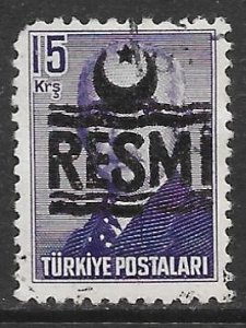 Turkey O32: 15k  Ismet Inonu Overprint d, used, F-VF
