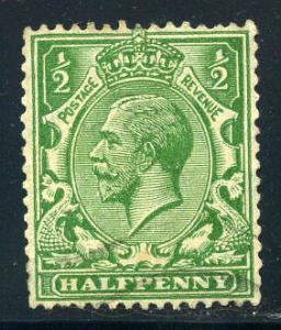 Great Britain - Scott #187 - George V - 1/2d - Used