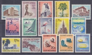 South West Africa Sc 266-280 MLH. 1961-1963 definitives cplt F-VF