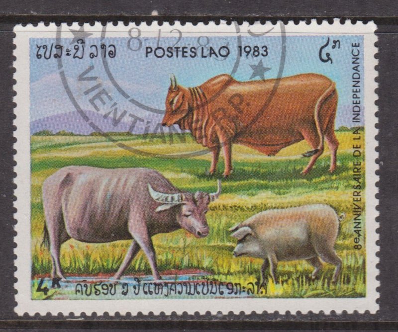 Laos 1983 Cattle and Pig 4k Fine Used SG 690 VGC