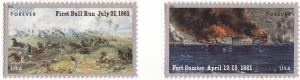 4522-23 4523 Civil War Bull Sumter Forever 2011 MNH Singles