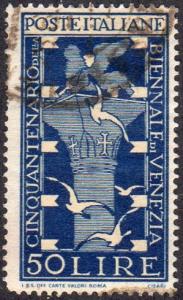 Italy 513 - Used - 50L Lion Tower / Gulls (1949) (cv $2.30)