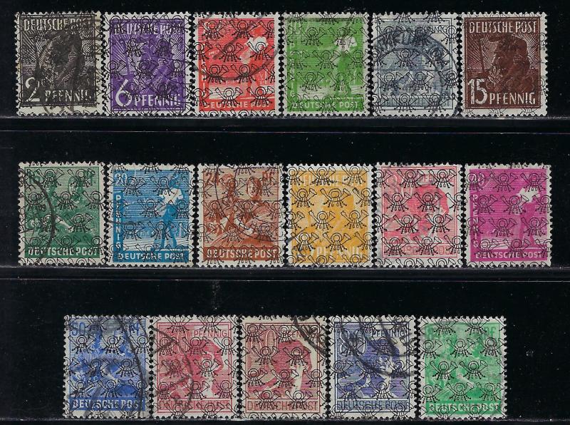 Germany AM Post Scott # 617 - 633, used, cpl. set, incl # 631a