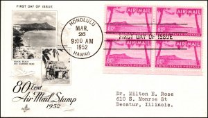 Scott C46 80 Cents Hawaii Artcraft FDC - Typed Address Block Planty C46-2