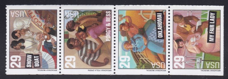 US 2767-2770, MNH Booklet Pane of 4 - Broadway Musicals
