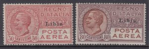 Italy Libia - Air Mail - Sassone A 1 -A2 - cv 840$ Super Centered MNH**