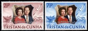 Tristan da Cunha - 1972 Silver Wedding Set MNH** SG 174-175