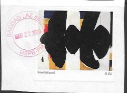 US #4444 used on paper with Post Mark. Abstract  Expressionists.