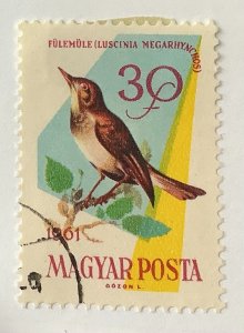 Hungary 1961 Scott 1426 used - 30f, bird, Common Nightingale