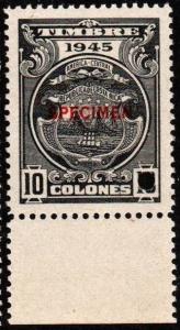 Costa Rica Revenue Stamp 1945 Mena #SR857 SPECIMEN 10 colon. MINT