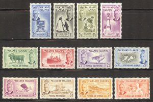 Falkland Islands Scott 107-118 Unused HOG - 1952 Falklands Culture Issue