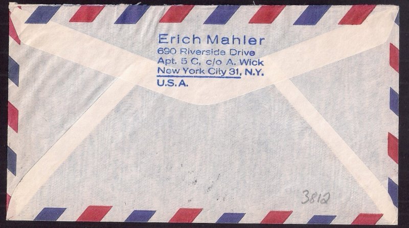 United Nations: 1.5c Scott #2 possible third print w #81-2 on air cvr to GERMANY