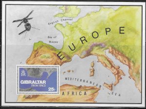 Gibraltar #364  25p  Gibraltar from Space S/ S (MNH)  CV $0.90