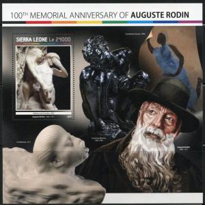 SIERRA LEONE  2017 100th MEMORIAL ANNIVERSARY OF AUGUSTE RODIN S/SHEET MINT NH