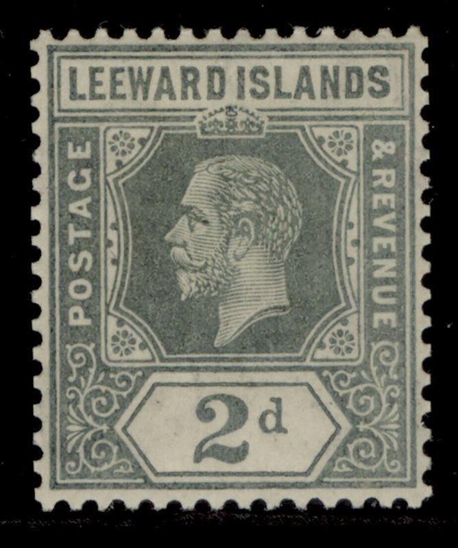 LEEWARD ISLANDS SG49, 2d slate grey, LH MINT.