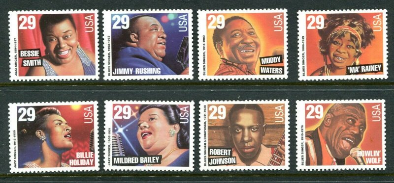 # 2854 - 2861 Jazz and Blues Singers 29¢ MNH All 8!