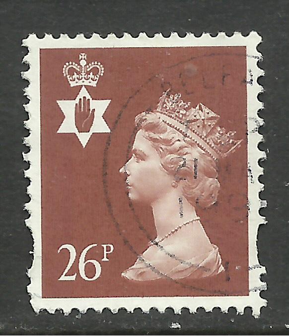 Northern Ireland GB 1997 QE2 26p Chestnut Machin used SG NI 81 ( E380 )