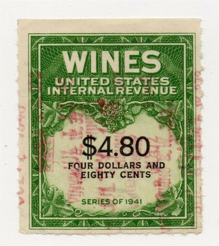 USA 1942-47 Wines Revenues Fine Used $4.80 312968