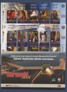 VENEZUELA  - Scott 1661-1663 - three MNH S/S - Caruchi Hydroelectric - two scans