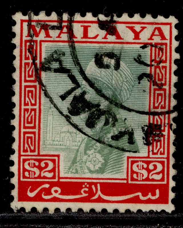 MALAYSIA - Selangor GV SG84, $2 green & scarlet, FINE USED.