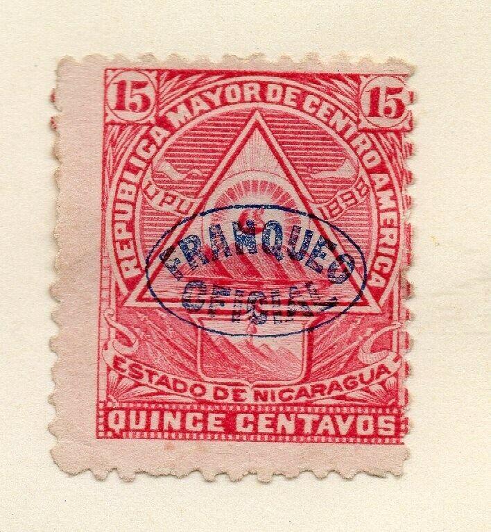 Nicaragua 1898 Early Issue Fine Mint Hinged 15c. Official Optd 323806