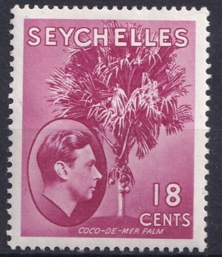 1941 SEYCHELLES -  SG: 139C - KGVI  18c CARMINE LAKE -  MOUNTED MINT 