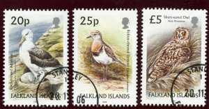 Falkland Islands 2006 QEII Birds set complete VFU. SG 1057-1059. Sc 917-919.