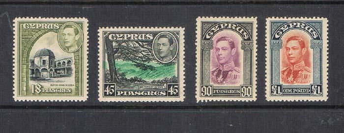 Cyprus 1938  SG 160-163 MNH