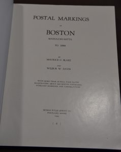 Doyle's_Stamps: 1st Edition, Boston Postal Markings to 1890, Blake & Davis