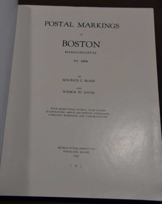 Doyle's_Stamps: First Edition, Boston Postal Markings to 1890, Blake & Davis