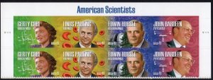 Scott #4227a (4224-27) American Scientists Title Plate Block of 8 Stamps - MNH