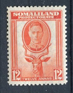 SOMALILAND; 1938 early GVI pictorial issue Mint hinged 12d. value