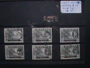 MALAYSIA STAMPS: 1957 SC#74 -VERY OLD USED SETS STAMP.