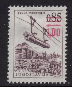 Yugoslavia   #1322  MH 1976  1d on 85p  purple  surcharge