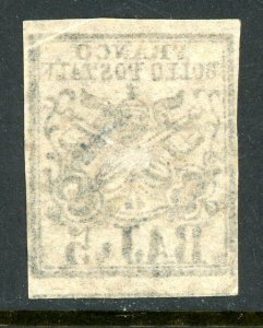 Italy 1852 Roman States 5¢ Rose Scott #6 VFU T749 ⭐⭐⭐⭐