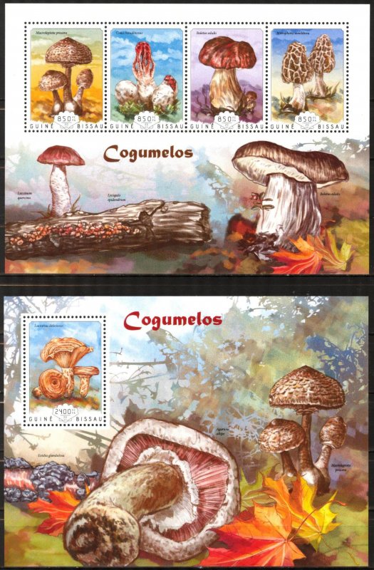 Guinea Bissau 2014 Mushrooms (2) Sheet + S/S MNH