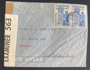 1941 Lisboa Portugal Censored Airmail Cover To London England