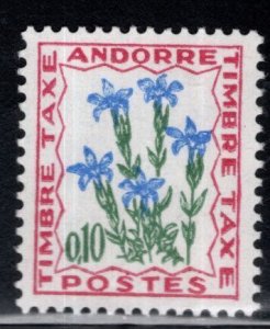 French Andorre Scott J47 MH* 10c Flower Timbre-Taxe,  postage due stamp