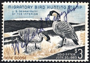 RW31 $3.00 Hawaiian Nene Geese Duck Stamp (1964) Signed