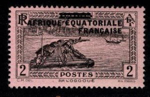 French Equatorial Africa Scott 2 MH* stamp expect similar centering.