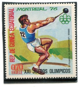 Equatorial Guinea 1976 MONTREAL OLYMPIC Hammer Throw Stamp Perforated Mint (NH)