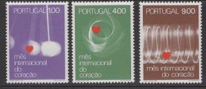 PORTUGAL SG1467/9 1972 WORLD HEART MONTH MNH