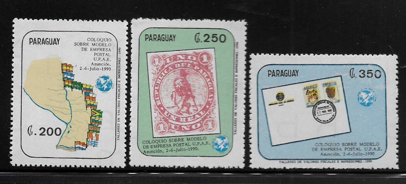 PARAGUAY, 2330-2332  MNH, POSTAL UNION OF AMERICA AND SPAIN