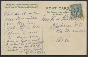 1909 New Norway ALTA Split Ring Postmark on Humor Post Card