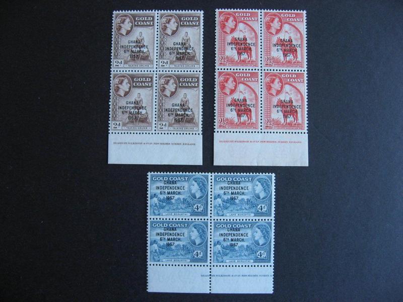 Ghana Sc 25-7 MNH imprint plate blocks