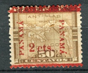 PANAMA; 1906 early Map issue Handstamped Mint hinged 2/50c. value